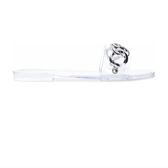 Midsummer Slide Sandal clear with silver chain size 8M - Picture 2 of 7